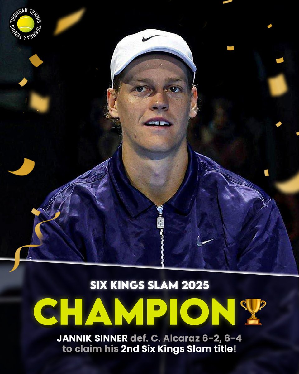 Back-to-back the 𝑲𝑰𝑵𝑮! 👑

📸Getty 
#janniksinner #sinner #sixkingsslam #champion #tiebreaktennis