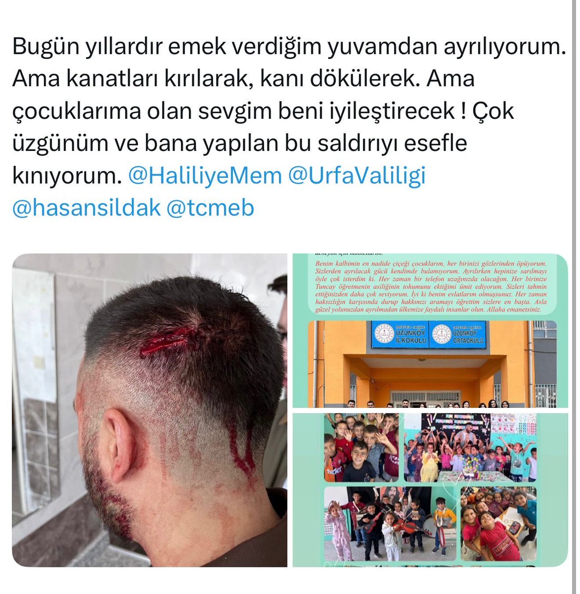 analistcii's tweet image. Öğretmene saldırı cezasız kalmadı!
Şanlıurfa Haliliye’de öğretmeni darp eden şahısa karşı harekete geçen Milli Eğitim Bakanlığı süreci yakından takip ediyor. Öğretmeni darp eden kişi ise tutuklandı.