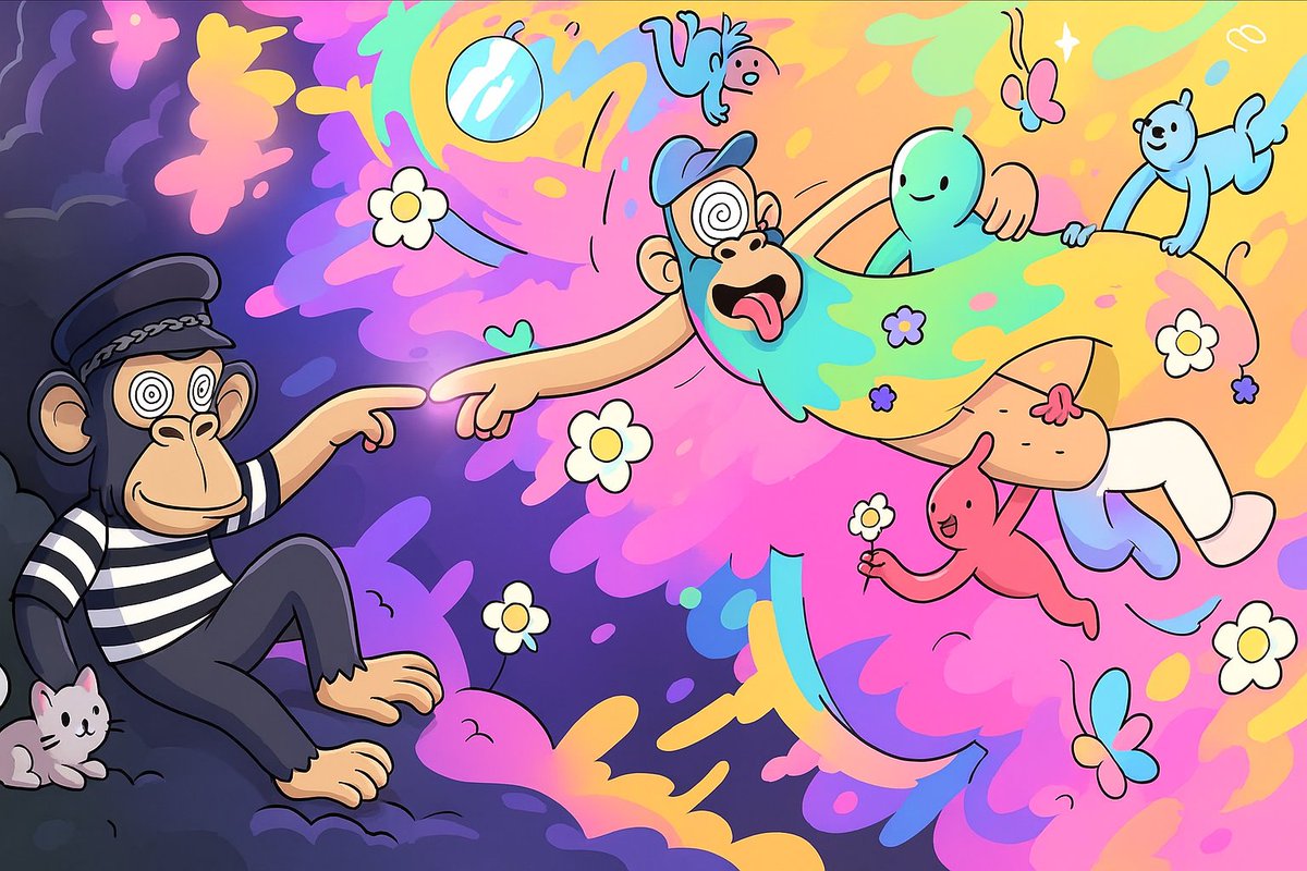 Inspired by <a href="/doodles/">doodles</a>.

From creation to chaos.
From spark to consciousness.

The ape that touched the rainbow 🌈
