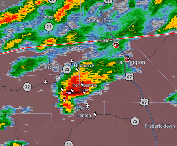 This cell near Ironton, Missouri is starting to look healthy. #wxtwitter