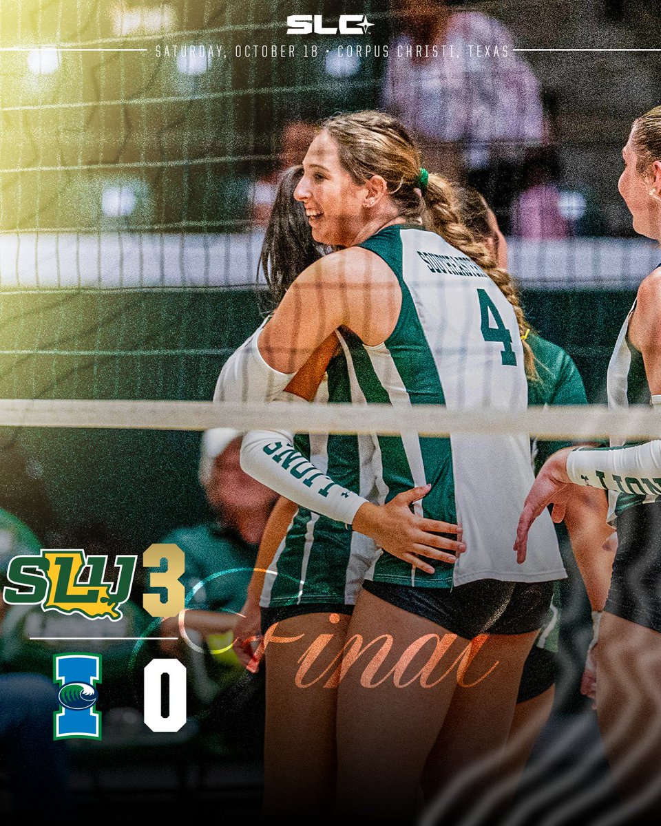 LION UPPPP

Southeastern avenges last season's SLC Championship defeat to A&amp;M-Corpus Christi by taking a 3-0 sweep on the road!!