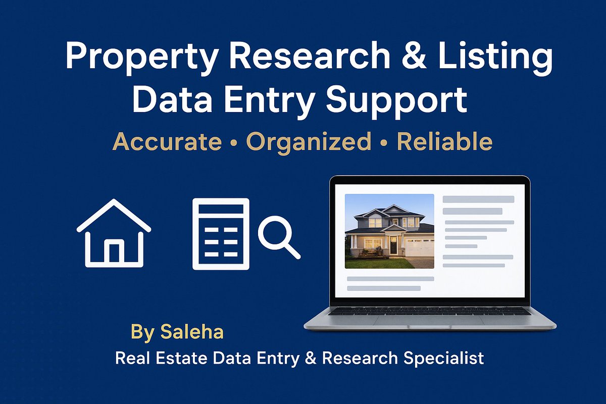 AkterTuktuky's tweet photo. 🏡 Need Accurate Property Data that Converts?
I help Real Estate Agents, Investors & Brokers with:
✅ Property Research
✅ Listing Data Entry
✅ Verified Owner Info
Save time & grow your real estate business
#PropertyResearch #RealEstateDataEntry #LeadGeneration #SkipTracing https://t.co/OfoJvS720A