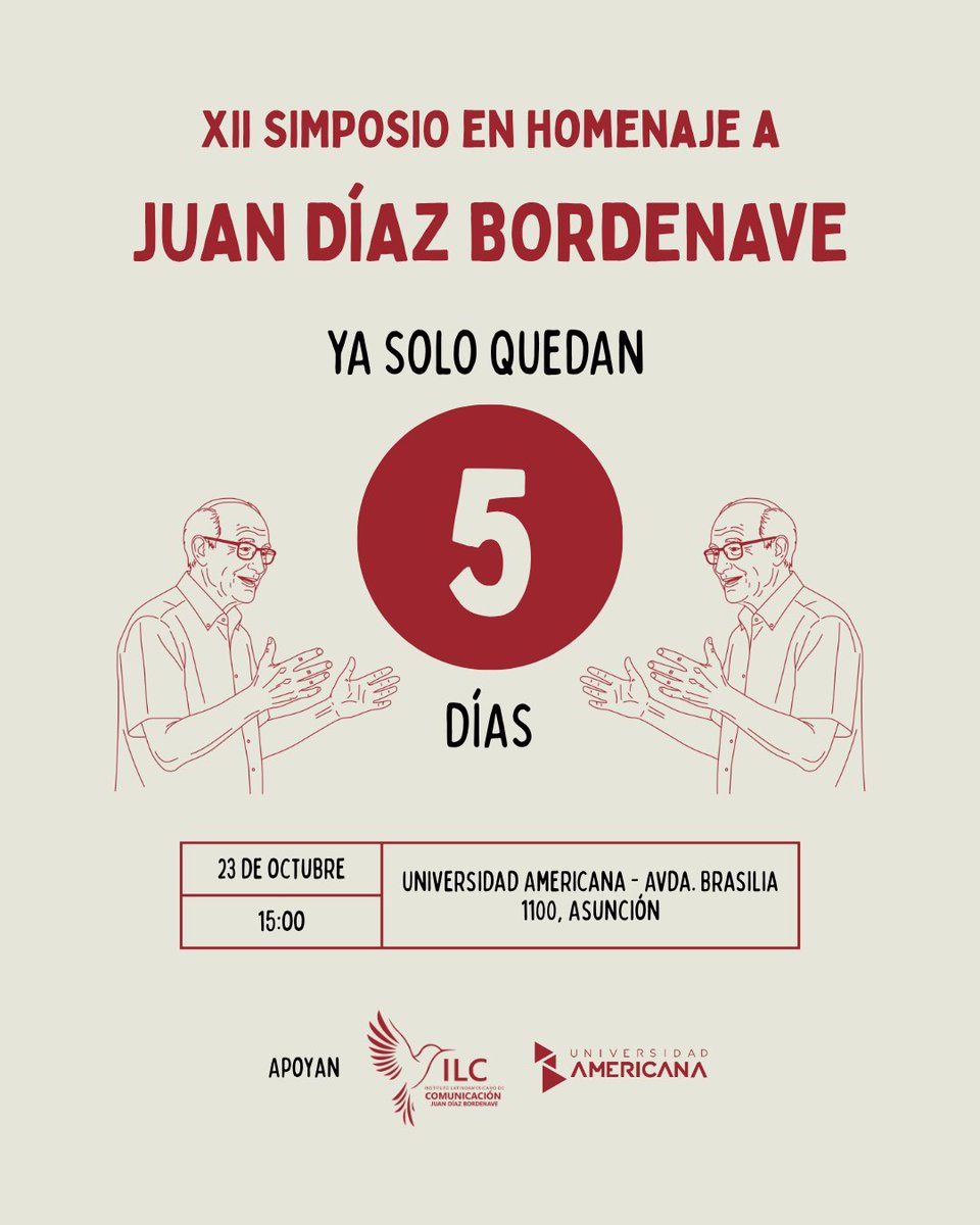 ILC_py's tweet photo. 🌟 En 5 días, el diálogo vuelve a unirnos.

#SimposioDeLaComunicación #Bordenave100Años https://t.co/U9dPYWnZJD