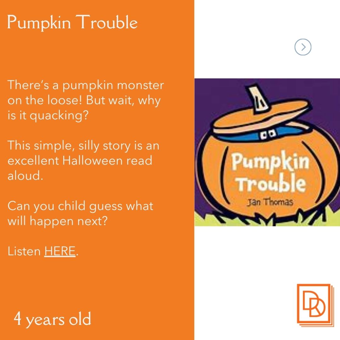 DDReading's tweet image. Prescription for Reading #3 for October 2025! Ages 3-5 years.
This is not a Pumpkin: ow.ly/yexC50XevFr
Pumpkin Trouble: ow.ly/zo8150XevFt
The Roll-Away Pumpkin: ow.ly/yA0s50XevFq
Learn more at: ow.ly/YxoT50XevFp
#booksforkids #books #parenting #kids