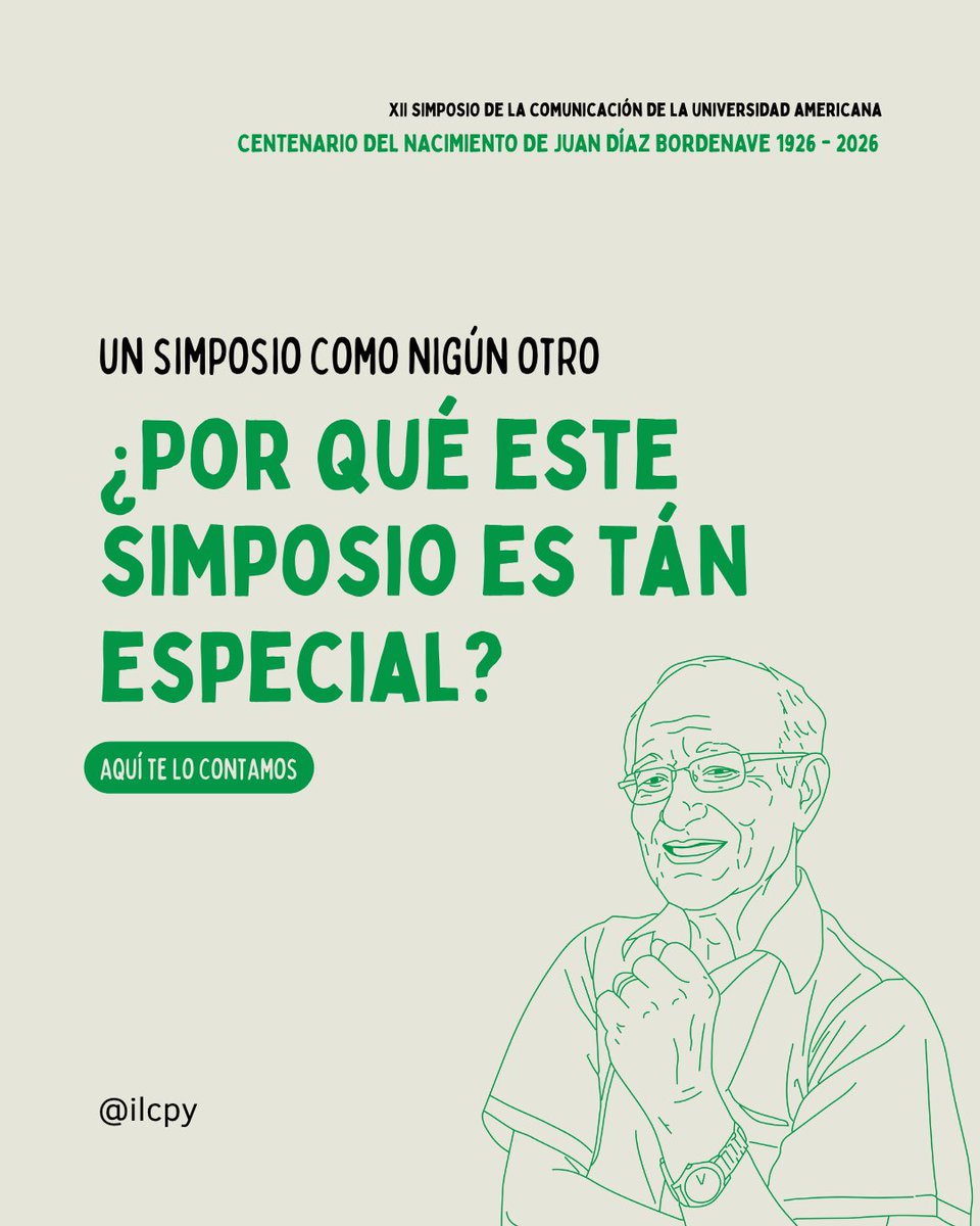 ILC_py's tweet photo. No es solo un evento.

Es un encuentro con la historia viva de la comunicación.

Donde las ideas respiran y el diálogo transforma. 💚

#SimposioDeLaComunicación #Bordenave100Años https://t.co/5fMIrmGoEL
