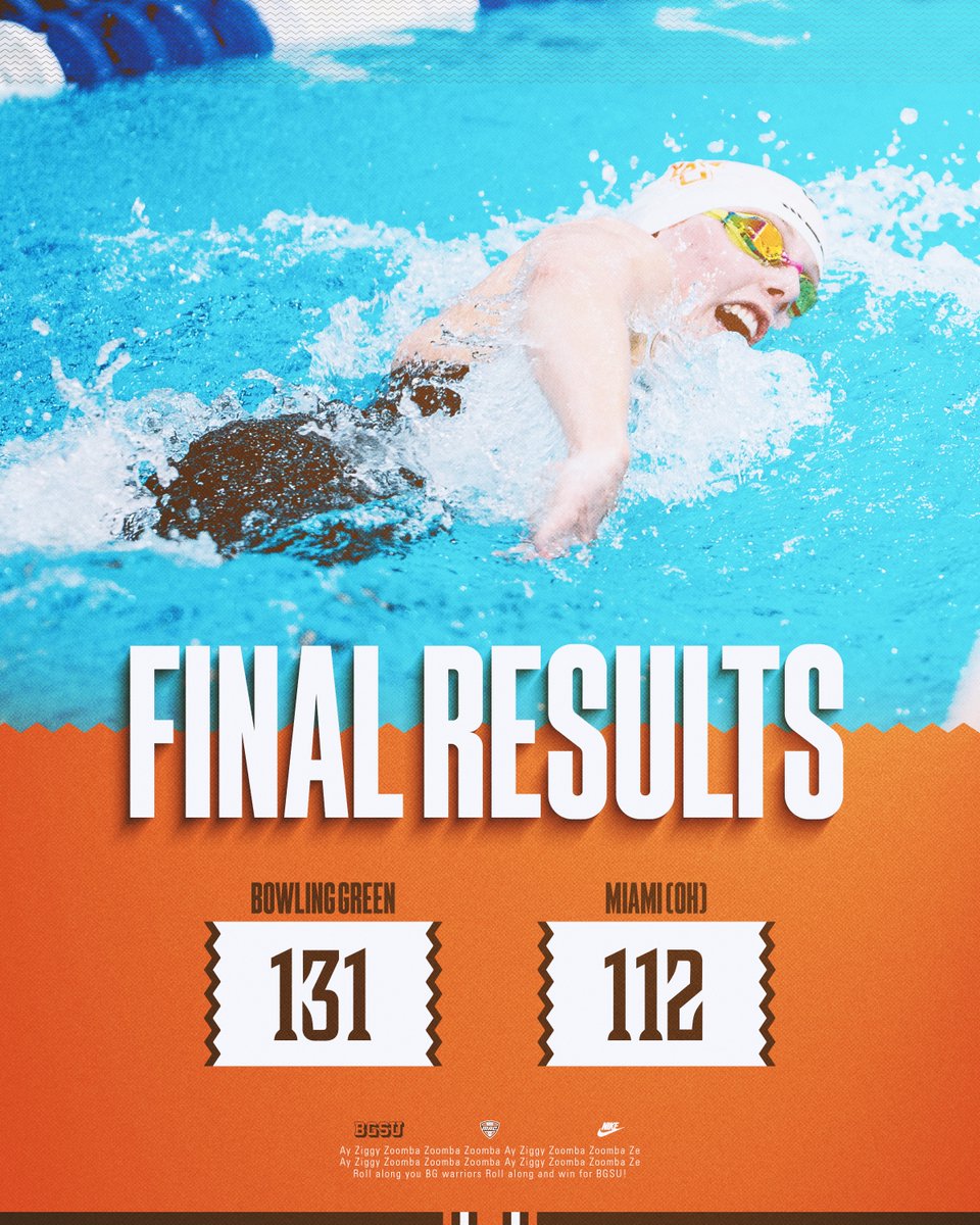 𝗙𝗮𝗹𝗰𝗼𝗻𝘀 𝗠𝗮𝗸𝗲 𝗮 𝗦𝗽𝗹𝗮𝘀𝗵 🏊‍♀️

<a href="/BGSU_SwimDive/">BGSU Swim and Dive</a> takes down Miami (OH), one of the MAC's preseason favorites 😤

131-112

#AyZiggy 🟠🟤