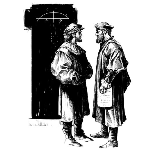 Inktober day 18: "Deal". A moment from The Merchant of Venice, where Shylock and Antonio make their infamous deal.
#inktober #inktober2025