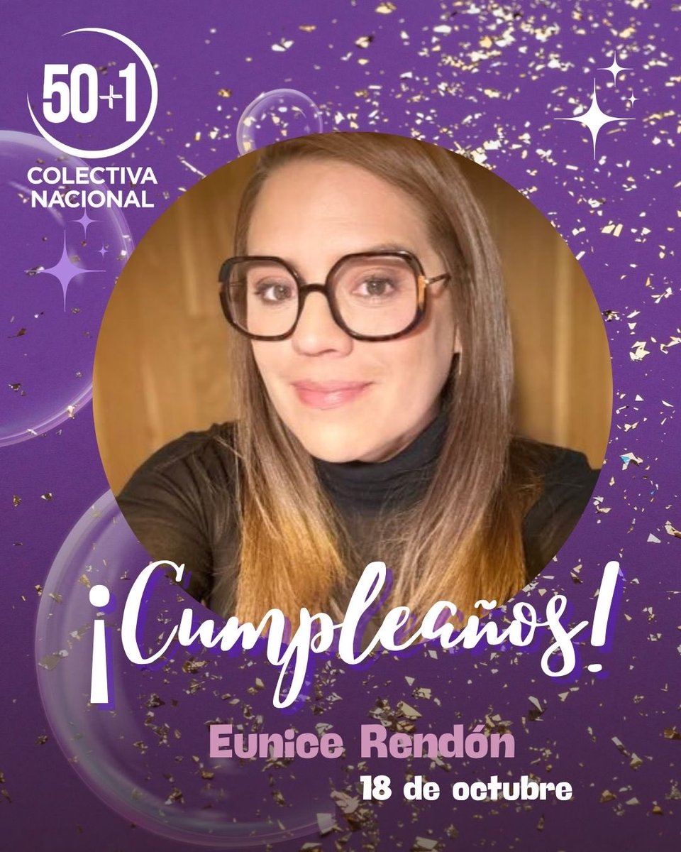 50mas1Mx's tweet image. Desde 50+1 felicitamos con mucho cariño a nuestra colectiva nacional y coordinadora de @VIRAL_MX, querida @EuniceRendon con motivo de su cumpleaños.
Bendecida vuelta al sol amiga y siempre aliada de las causas de las mujeres!
💜💕💜💕💜💕💜💕
@50mas1_Global
@ClauCorichi