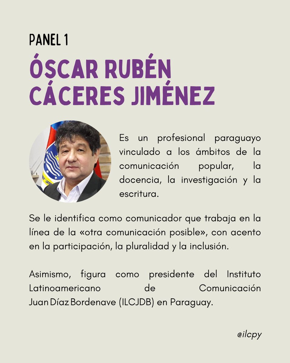 ILC_py's tweet photo. 👥 Este año el Simposio reúne voces que inspiran.

Conocé a los integrantes del primer panel. 

#Bordenave100Años #ComunicaciónViva https://t.co/JxWWWprMcy
