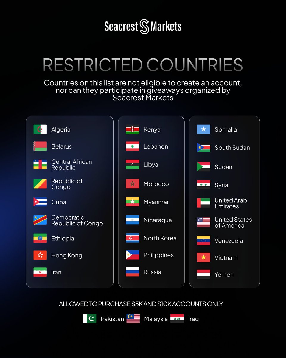 3 x $5k challenges giveaway 🎁

To enter : 

1. Follow  <a href="/seacrestmarkets/">Seacrest Markets</a> &amp; <a href="/JadeJMA1/">JadeJMA</a> 
2. Like &amp; repost this post 
3. Tag 3 friends 

Winners in 72h ⏳️

Celebrate the Seacrest Markets transition by purchasing an account today , use code "JADETT"
fundedtech.seacrestmarkets.io/purchasechalle…