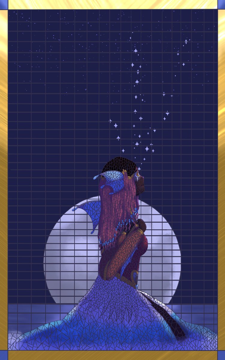 With her lover torn from her, Aphrodite shed her tears. As those tears fell, they floated up to coalesce in the sky. 

Her grief twirling with the moon and lighting the night.