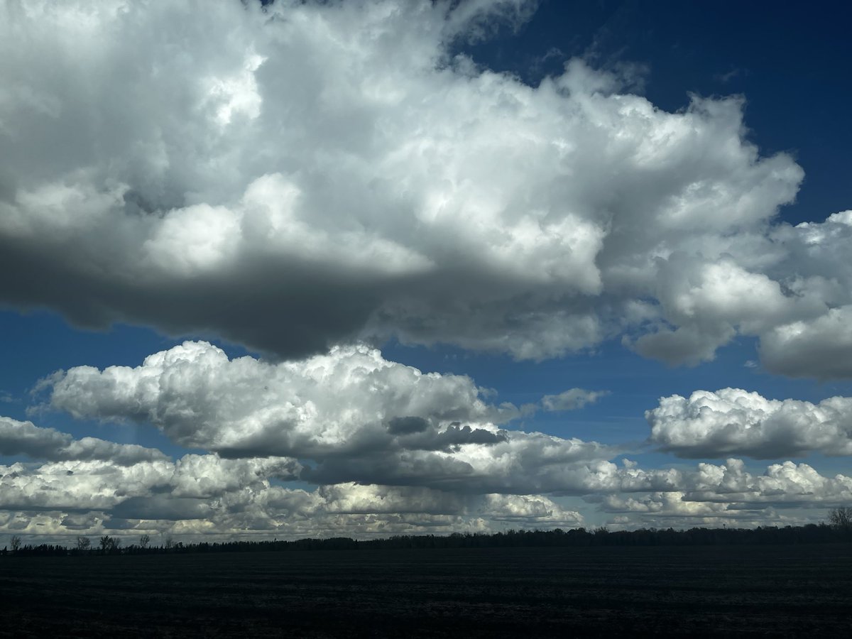 SinnerND's tweet photo. Remember Mom’s drop biscuits? Fluffy but with flat bottoms from the old cookie sheet? It’s that kind of cloud day. https://t.co/eZ7ZjZhlNn
