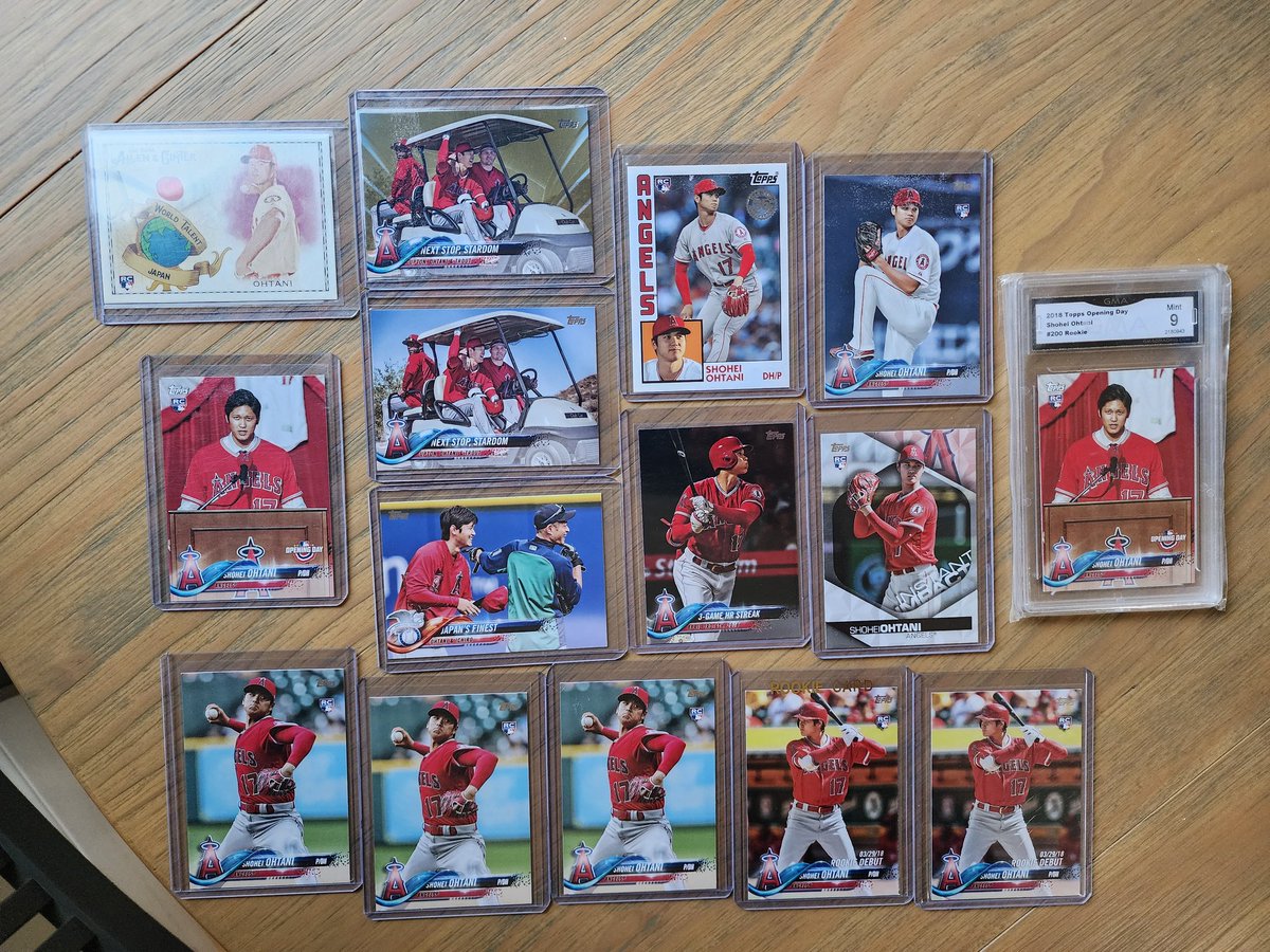 rc_collector's tweet image. Shohei Ohtani RC appreciation post. #ohtani #dodgers #thehobby