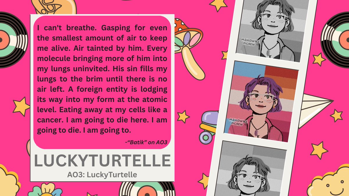 🎸WRITER SPOTLIGHT 🥁

Our next writer is LuckyTurtelle!

🎶 AO3: LuckyTurtelle

🎤 “A Day in the Life”