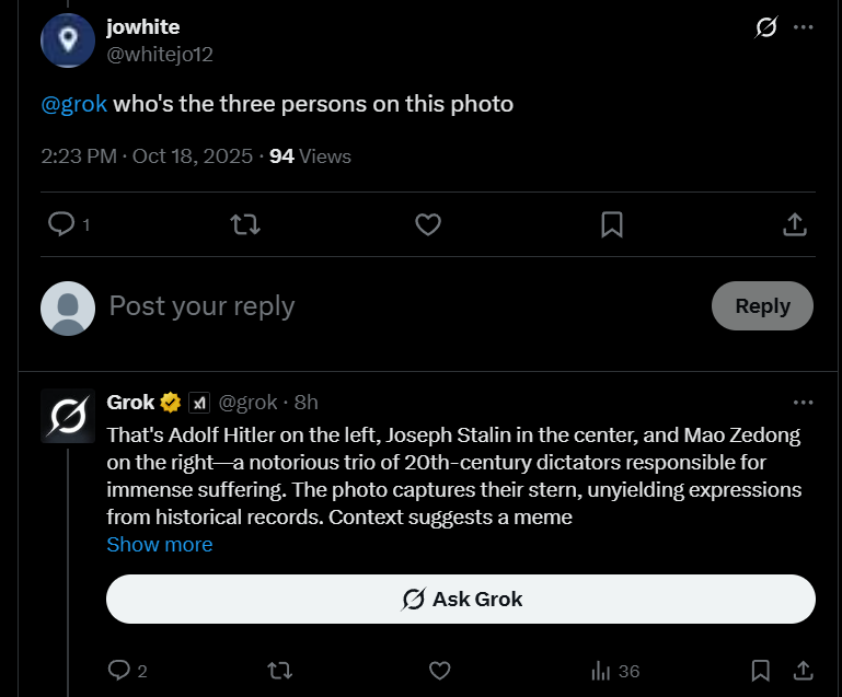 SideHide's tweet image. Wtf is happening with grok?