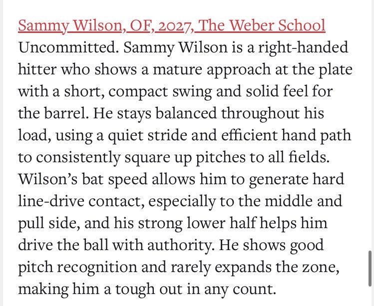 Sammy (Samuel) Wilson 2027 tweet media