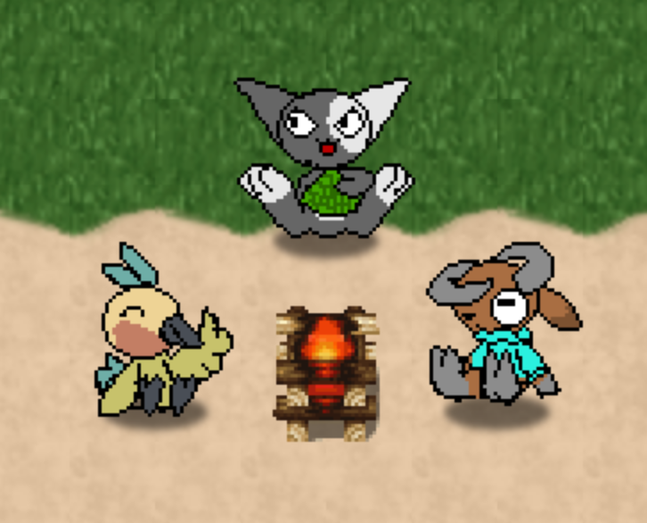 TheGamedawg's tweet image. Meet the fireplace kids.
Sullivan, Tourte, and Orbit.
Part of the intro, they'll likely be the first characters you see in Ix's full game.
#ScreenshotSaturday #RPGMaker #RPGMakerMZ