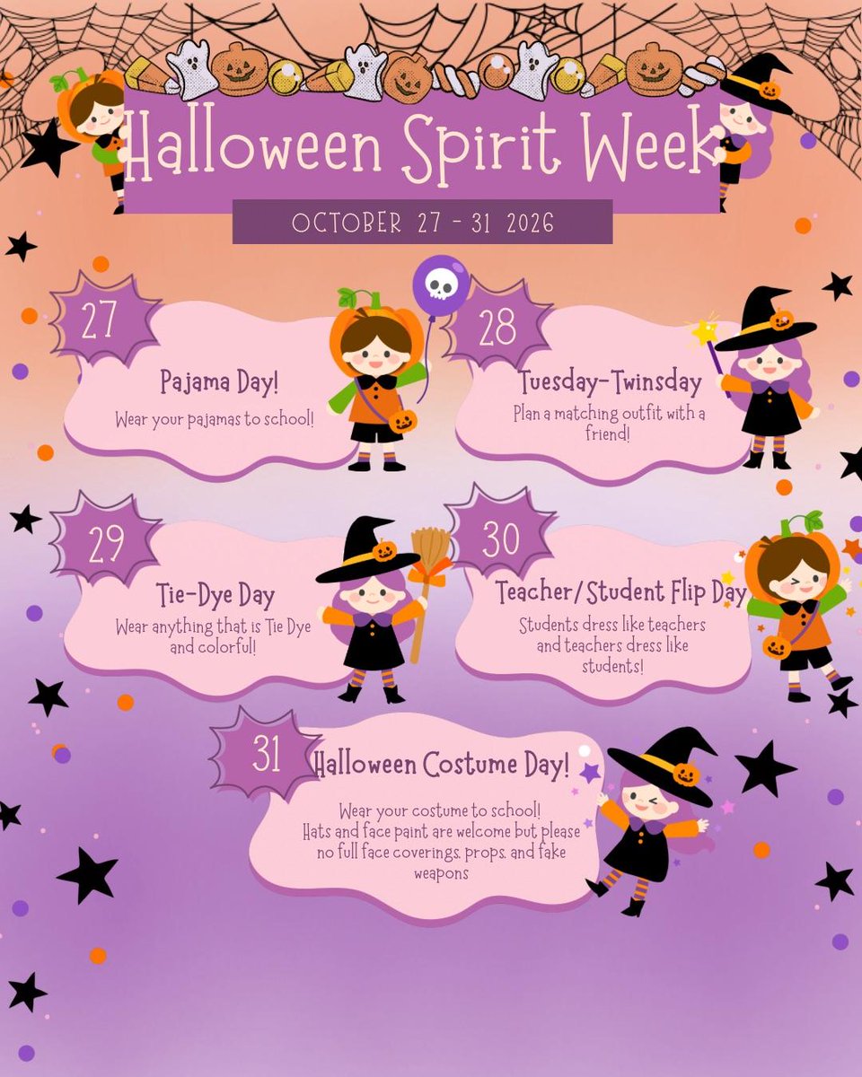 Keystone Elementary - get excited for Halloween spirit week, beginning Oct 27!!