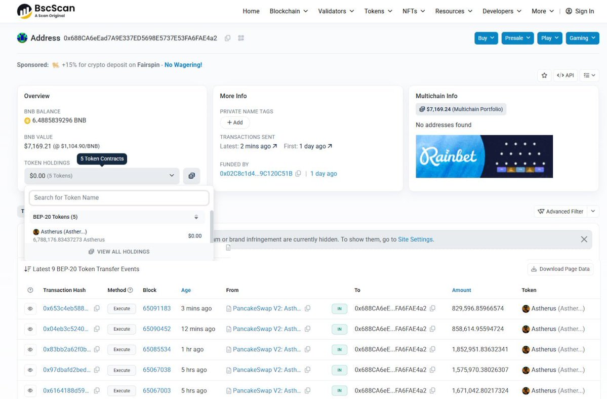 More freshly funded #BNB wallets are accumulating $Astherus, 10+ in the past 24-48 hours. Buying out and replacing traders and early wallets at over $2M MC, what do they know that you should?

Astherus Ascendants conviction is real.
CA: 0x39aea3d999eddbfbe73015b9b274cb912a144444
