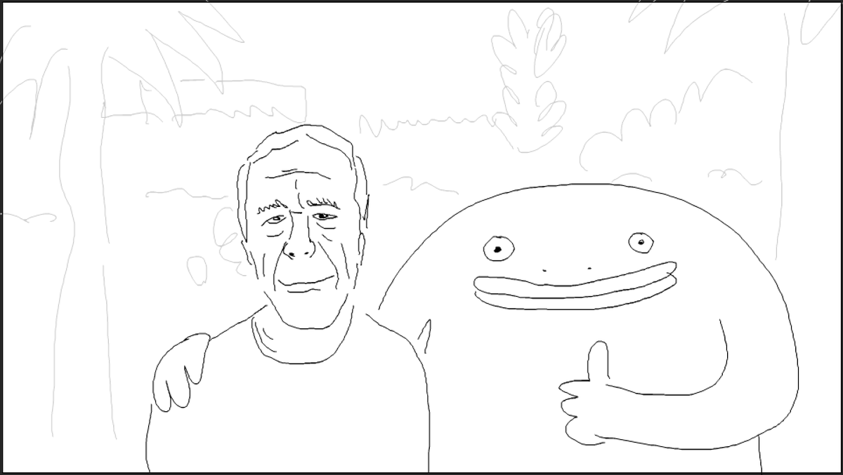 Some of the original board drawings I did for the Mr Frog montage