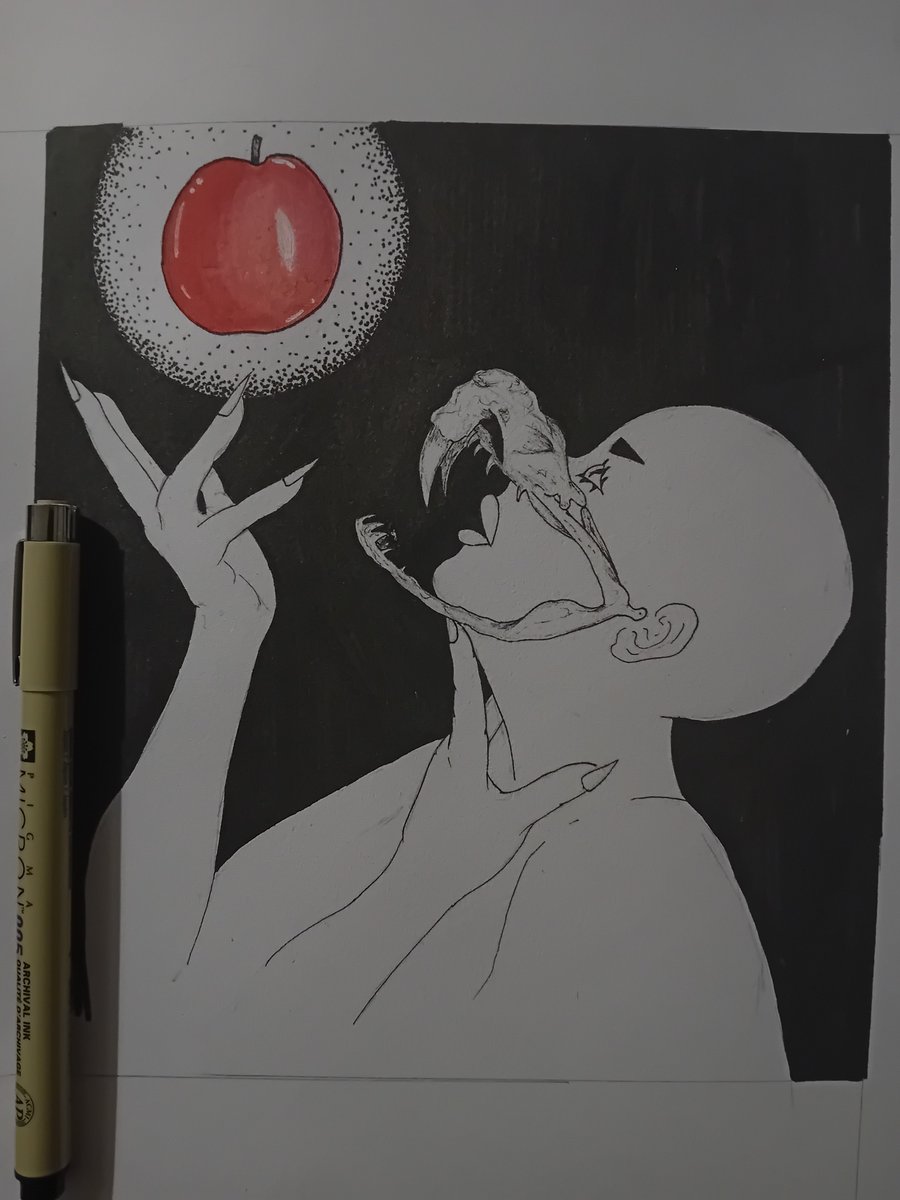 Inktober 2025 Day 18: 𝕯𝖊𝖆𝖑🐍🍎 #Inktober  #Inktober2025