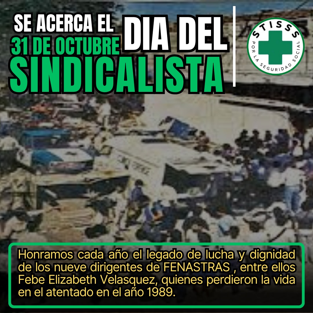 ¡Honor y gloria eterna a nuestros mártires sindicalistas!

¡Por la unidad, la dignidad y los derechos de la clase trabajadora!