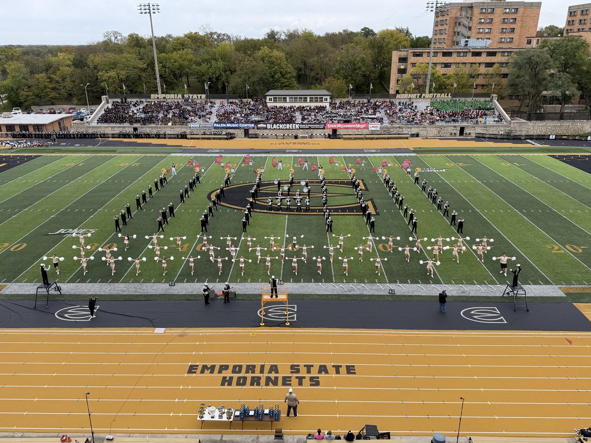 Thank you Emporia State University for hosting today’s event. Without the support of your campus community, we would not be able to host the KBA Open Class Marching Championship! 

#kba #kba2025 #buildingbetterbands #marching #championship #openclass #champions #music #education