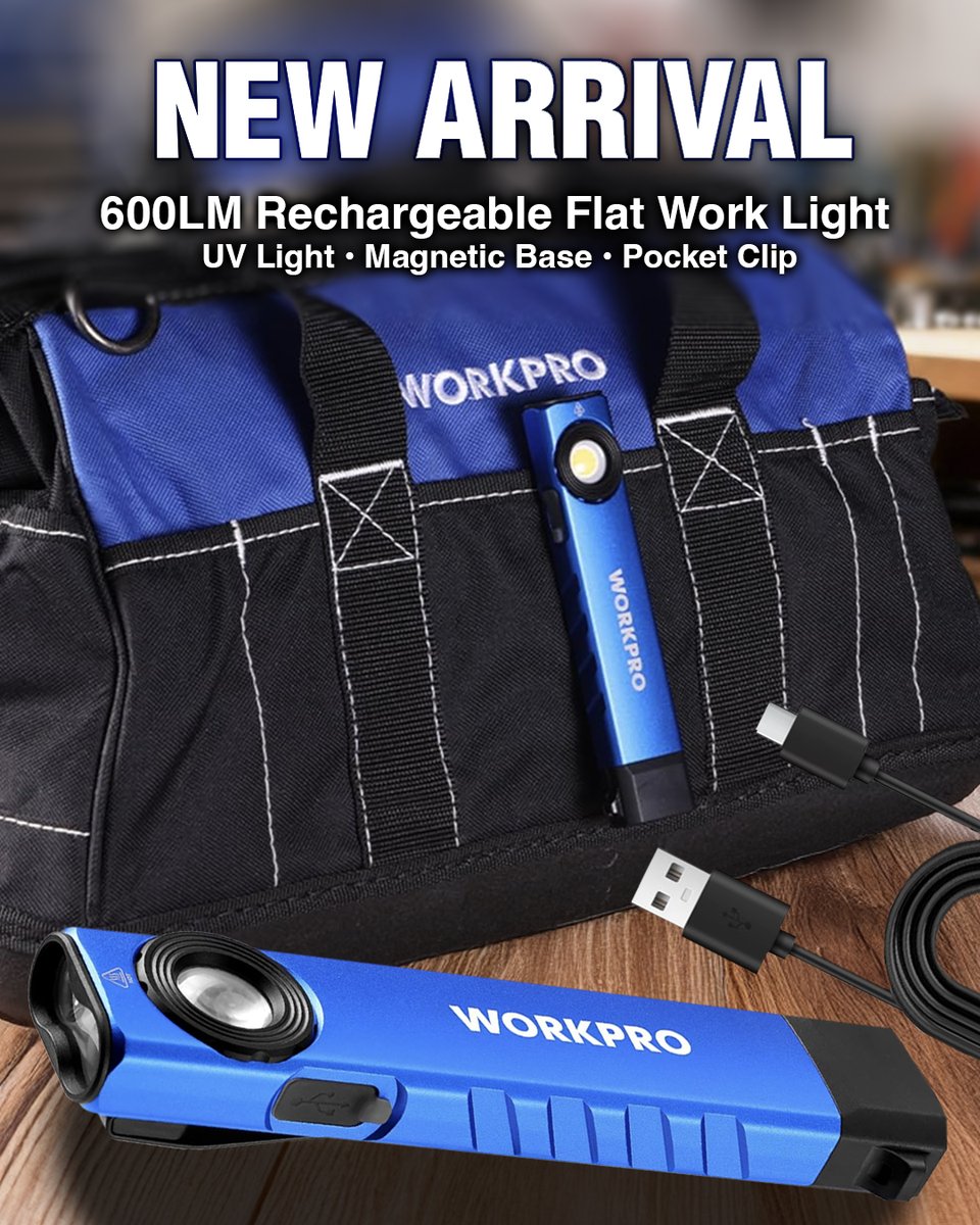 workpro_tools's tweet image. 🌟 Slim profile, massive glow – 600LM rechargeable LED with UV for those 'what's that?' moments! #WorkLight #EverydayCarry
🛒 Get yours now for $24.99 👉 amazon.com/dp/B0F62PL3Y2
#workprotools #flashlight #worklight #EDCgear #garagegear #ultraviolet #blacklight #amazonfinds