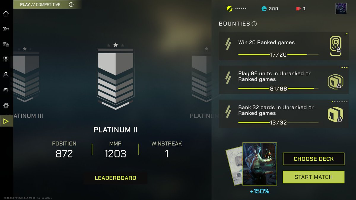 TCGspaelling's tweet image. Where we&apos;re starting, just over 1200 MMR
#ParallelTCG #RankedClimb