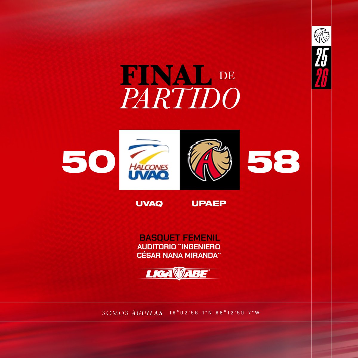 Las Águilas de básquetbol femenil obtienen su segunda victoria de visita ante la UVAQ ¡Alerombo! 🦅🦅

#SomosÁguilas