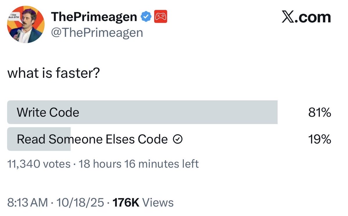andrhlt's tweet image. Ya cause 81% of devs can’t read code