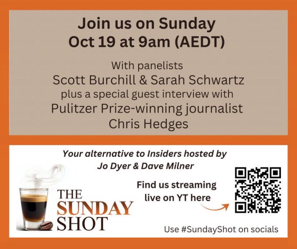 Not to be missed #SundayShot - here at 9am #auspol &gt; youtube.com/@thesundayshot