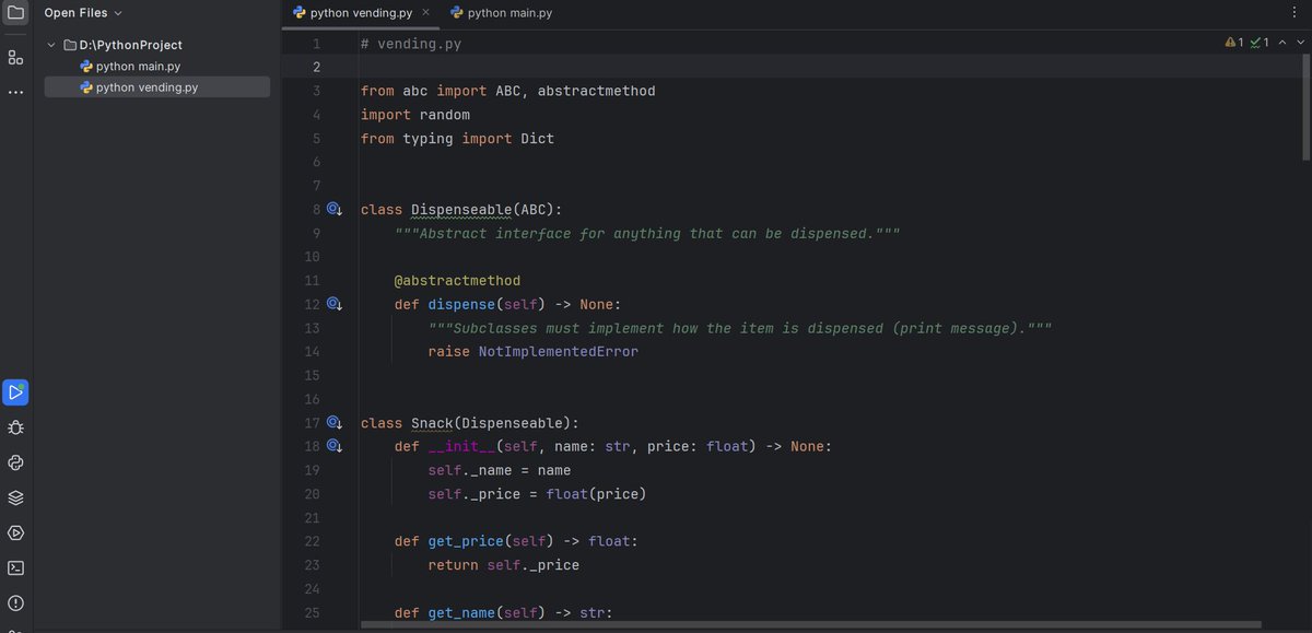 Tayeb2025T's tweet image. &quot;Built a vending machine simulator with Python! 🥤🍟 Insert coins, buy snacks, and maybe even get a freebie from a glitch! Random and intelligent features for a unique experience.
@CodeToInspire
@a_daneshyar
@f_forough
#AfghanGirlsCode #python #OOP