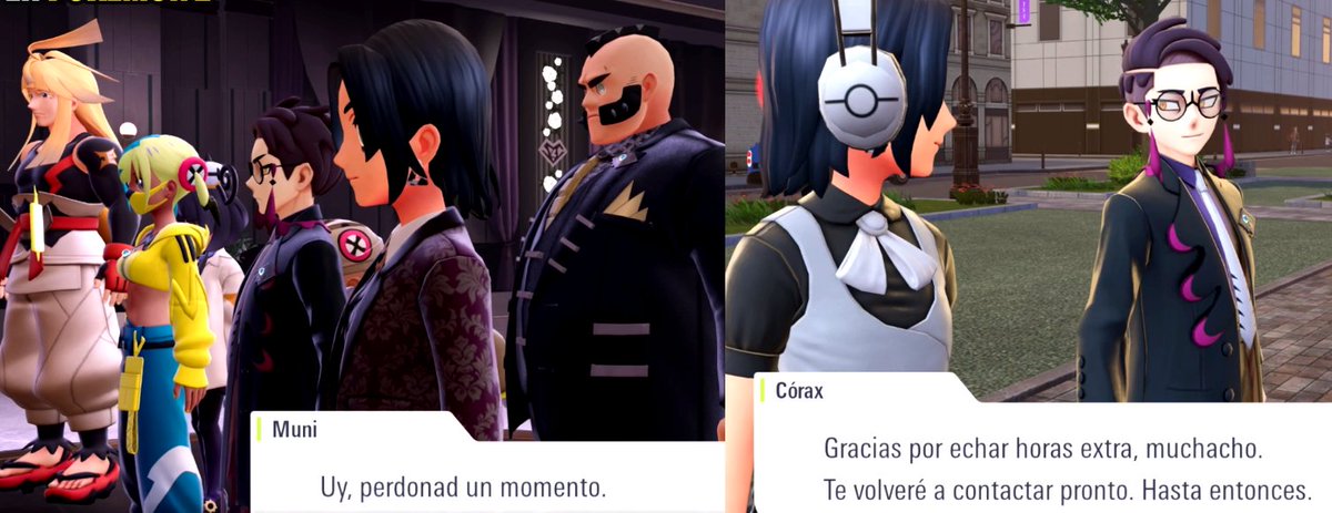 Pokémon Leyendas ZA tiene el mejor plantel de personajes de toda la saga. 

La forma en la que se van entrelazando y desarrollando entre ellos es uno de los puntos fuertes del juego, te da sensación de "historias cruzadas en la ciudad".

Destaco al chad de Córax.