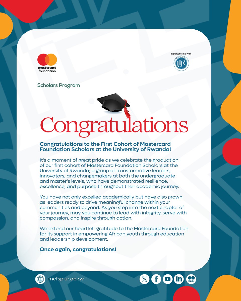 Congratulations once again dear Graduates🎓

As you step into the next chapter of your journey, may you continue to lead with integrity, serve with compassion, and inspire through action.
#URGraduation2025