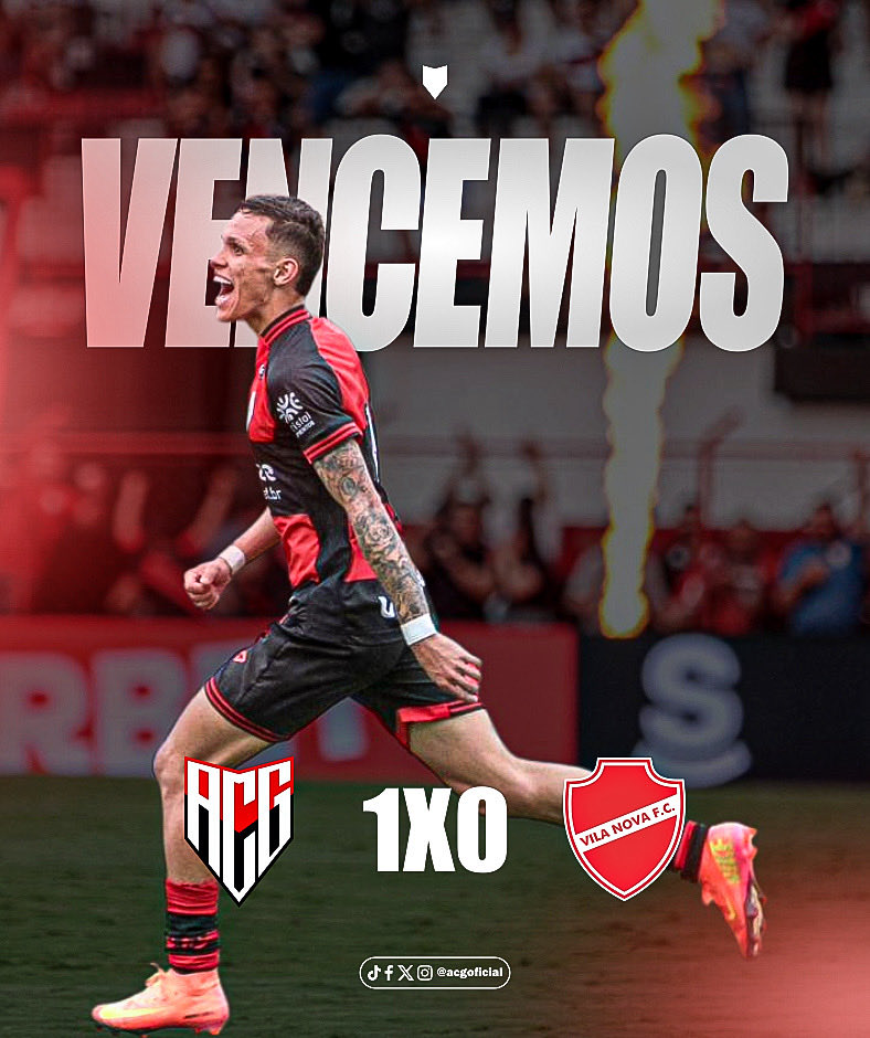 ACGOficial's tweet photo. 🔥🇹🇹 VITÓRIA GIGANTE NO CLÁSSICO! O Atlético Goianiense desconhece a palavra desistir. Yuri marca um golaço e garante o triunfo rubro-negro por 1x0 sobre o Vila Nova, mais três pontos importantíssimos para o #DRAGÃO no Bairro de Campinas. CLÁSSICO NÃO SE JOGA, SE GANHA! 💪🏼 https://t.co/hqLBeuPJR2