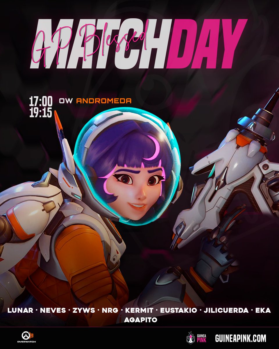 🔥MATCH DAY <a href="/OWAndromedaES/">OW Andromeda</a>🔥

Café en mano, hype al máximo, esta tarde no me lo pierdo ¿y vosotres?

Poneros la alarma… Que #GPBlessed va con todo💪

👀17h vs <a href="/QuickEsports_no/">Quick Esports</a>  
👀19.15h vs <a href="/YaB_OW/">Young and Beautiful</a>

🐹<a href="/Lunar__OW/">Lunar</a> <a href="/Neves_OW/">Neves</a> <a href="/FaceZyws/">ZYWS (EnanoCoñón)</a> <a href="/NRG_ow2/">NRG</a> <a href="/RedditKermit_/">Kermit</a> <a href="/Eustaqui22/">Eustakio22</a> #jilicuerda