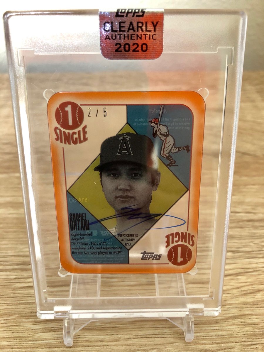 jcooney99's tweet photo. So what was your most regrettable Ohtani card sale? I pulled this in 2020 when Ohtani was rehabbing from Tommy John. Decided I didn’t want to hold and put it up for EBay auction. Got $200. 🥴 @CardPurchaser https://t.co/v3OWyLF9ZZ