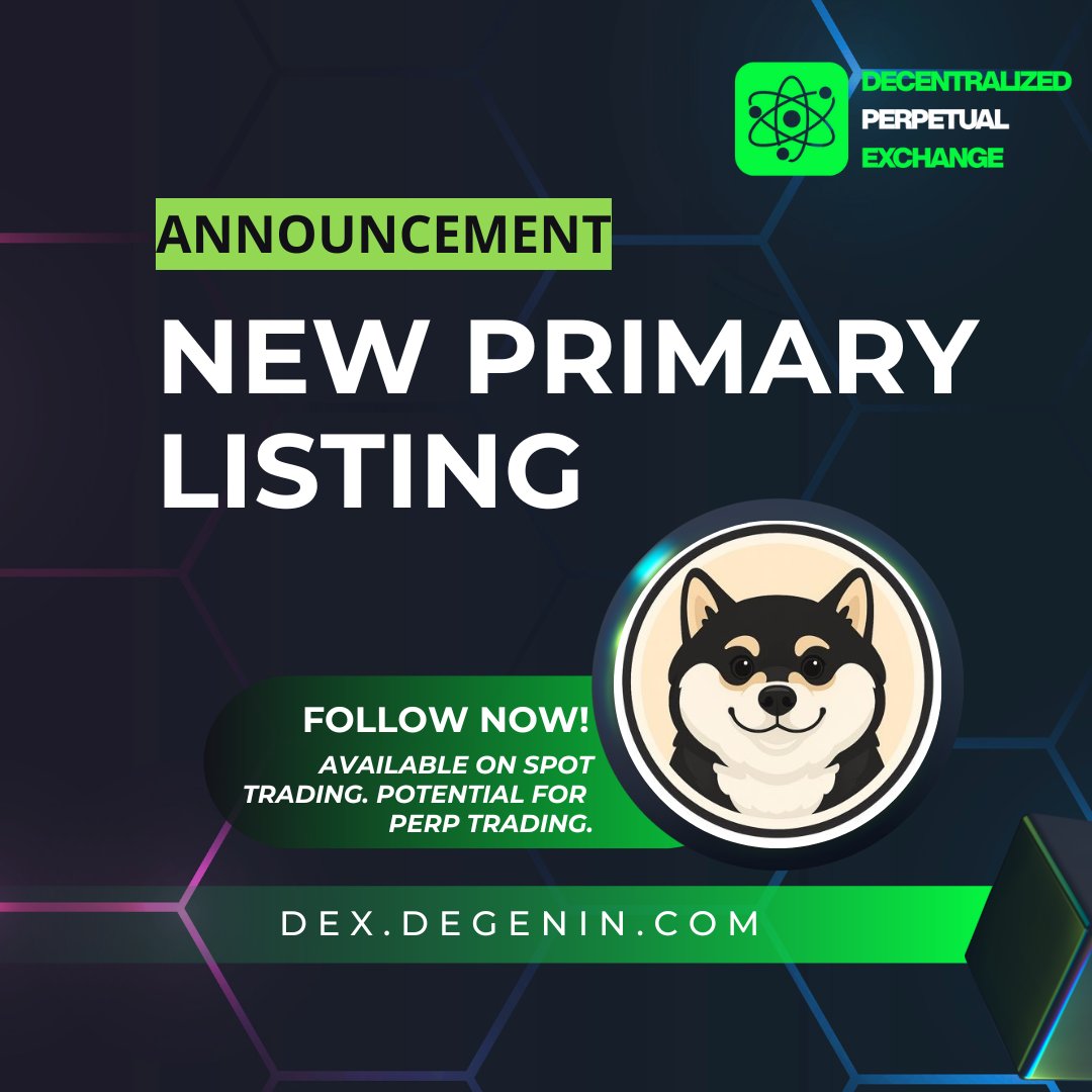 DegenPerpDex's tweet photo. ⭐️Decentralized Perpetual Exchange is announcing exclusive primary listing for @RealManyu $MANYU

✅Currently available on spot trading, with the potential to be listed on perpetual trading.

🔗Trade now: https://t.co/xyMfRvzOuD
 $ETH $pDGN https://t.co/Zfc4b5pZ48