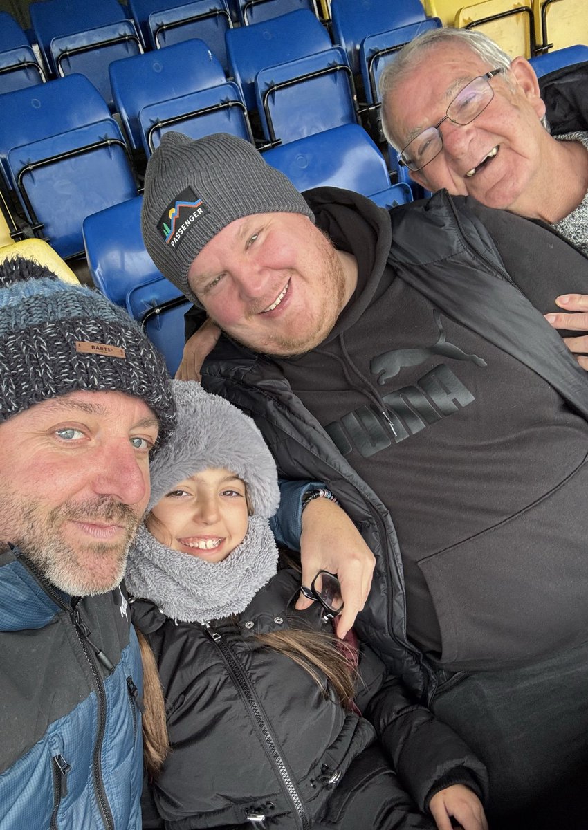 chris___kendall's tweet photo. Today was one of those games we could’ve played till midnight &amp;still not scored. We go again! Disappointed yes, 
but moments like this with my dad, my daughter&amp; a new Bury fan (my mate) wouldn’t have happened a few years ago. Bloody love this club! UTS! 
#buryfc #lovethisjourney https://t.co/3R5thP8DE6