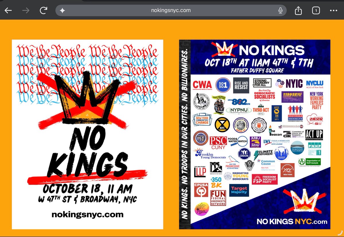brian6string's tweet photo. @ChrisPlanteShow From the No Kings NYC website. CPUSA is Communist Party USA. Can’t make this stuff up https://t.co/Dl9jfOCSwo