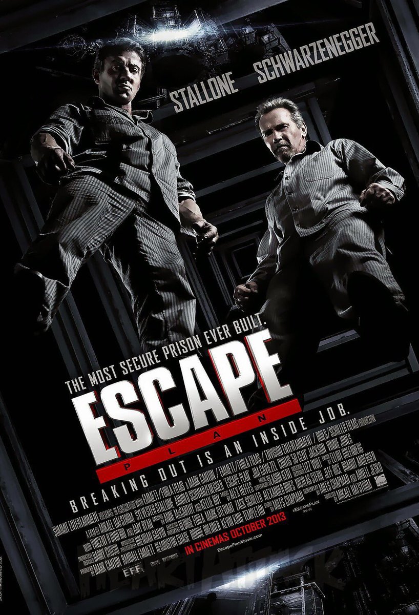 FilmNewsNos's tweet photo. 🎬MOVIE HISTORY: 12 years ago today, October 18, 2013, the movie ‘Escape Plan’ opened in theaters!
#SylvesterStallone #ArnoldSchwarzenegger #JimCaviezel @50cent #SamNeill #VinnieJones #FaranTahir #VincentDOnofrio #AmyRyan #GrahamBeckel #MattGerald #CaitrionaBalfe #MikaelHafstrom https://t.co/Cs9jt02tus