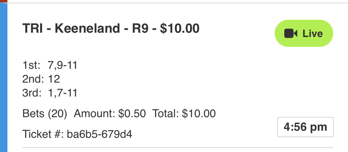 Had the right idea. Could never get to the Parx horse. Sick beat.