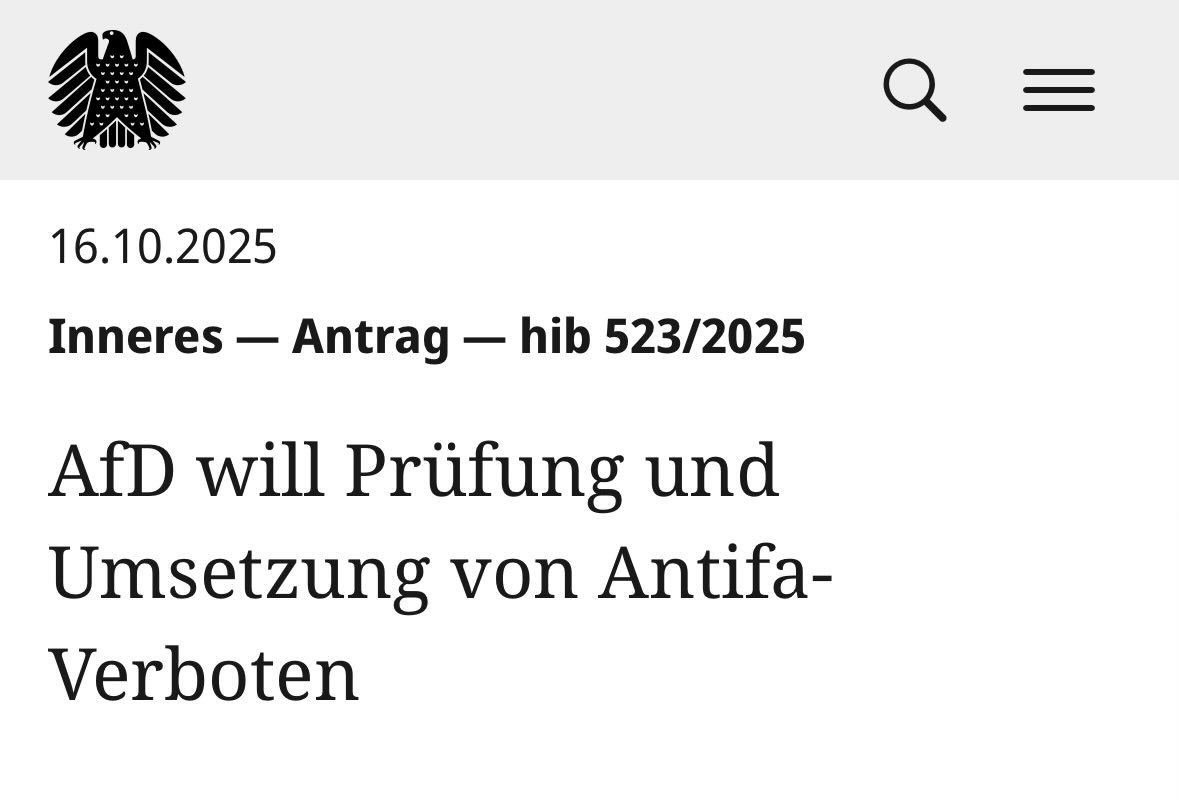 Die AfD fordert ein bundesweites Verbot der Antifa.

Schon alleine dafür würde ich die AfD wählen.

Quelle: Bundestag