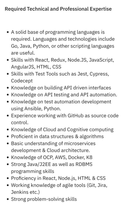 Bugzero_QA's tweet image. For intern position? 😂 
And there is strong odds it will be unpaid intern position. Just lol