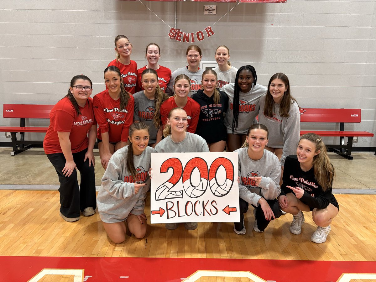 NPHS_Volleyball's tweet photo. New Pal defeats Greenwood this morning 3-0. Hayden Ramsey earns her 200th career block and sets a new school record! @ihsvca https://t.co/J8d6ebIscs