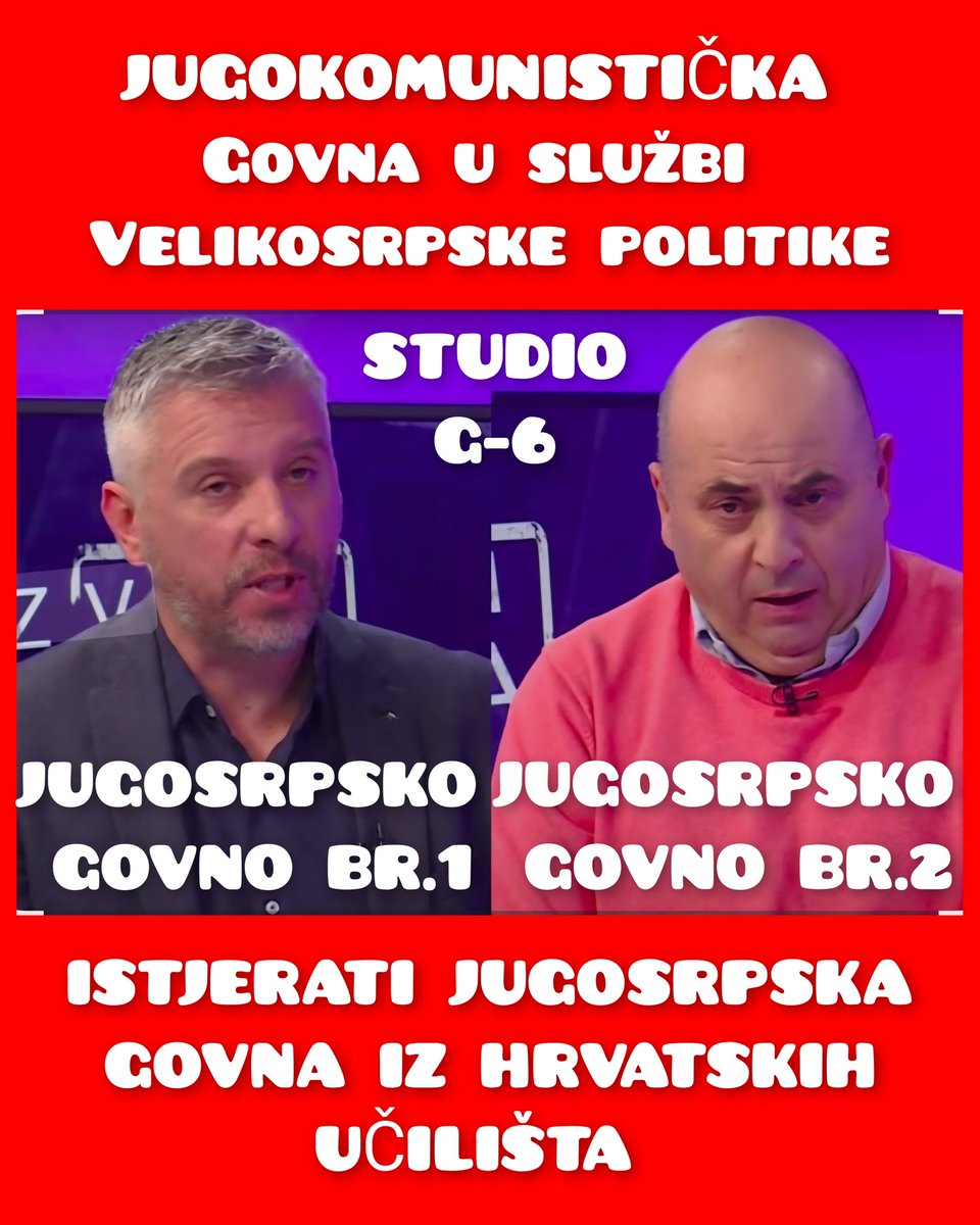 U slobodnoj Hrvatskoj od velikosrpske hegemonije u gradu Zagrebu,jugokomunizam poprima razmjere pandemije pjegavog tifusa,gdje u organizaciji sekta MOŽEMO/SDP,2 imbecila promiču velikosrpsku "istoriju" te svojim umnim dosezima etiketiraju Hrvate Ustašama po nahođenju. Bez dokaza.