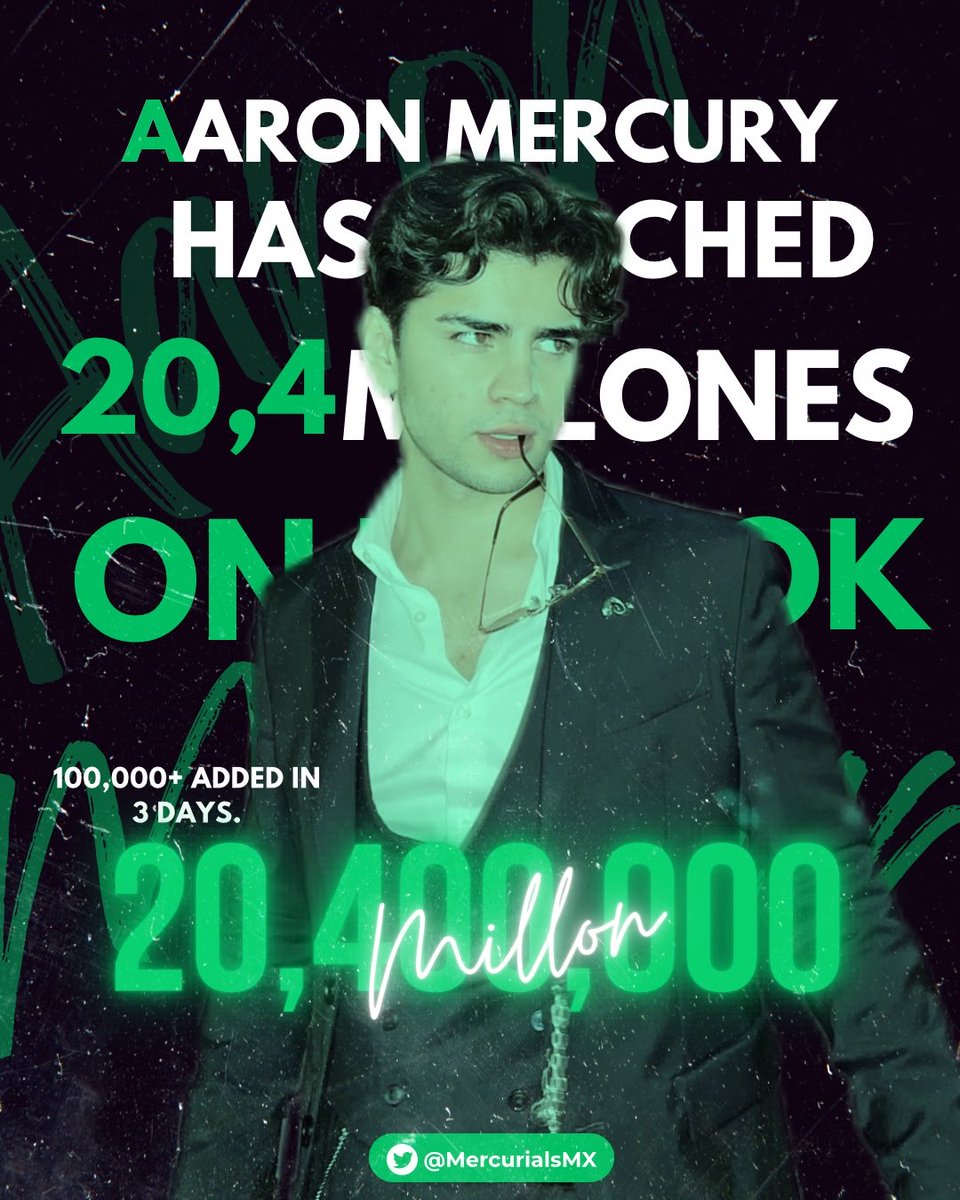 Aarón Mercury (<a href="/ArnMercurio/">Aaron Mercury</a>) Supera los 20,4 Millones de seguidores en Tik Tok. 

#LaCasaDeAaron 
#Aaronmercury