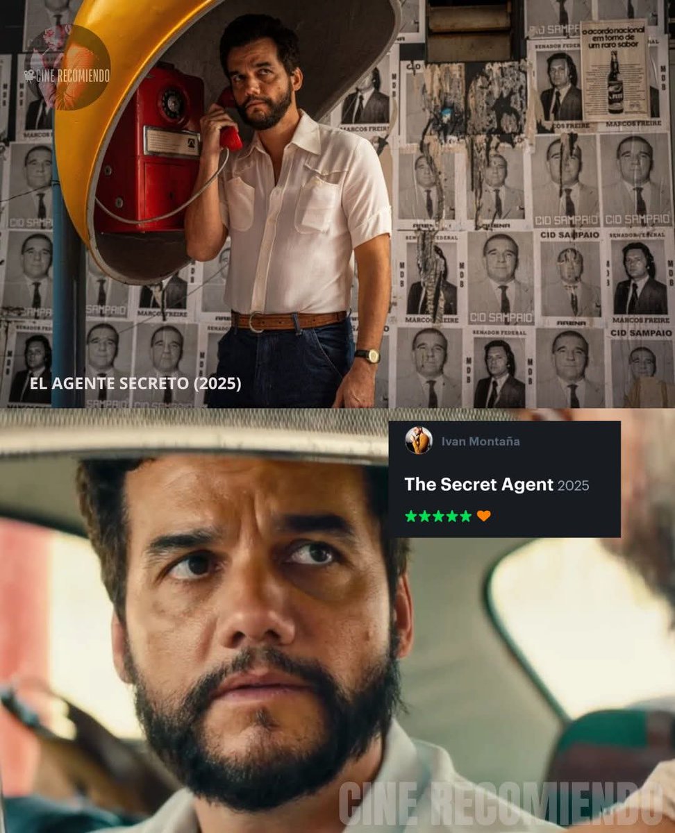 ¡THRILLER POLÍTICO QUE TIENES QUE VER! 🕵️‍♂️

🎬 El agente secreto (2025)
En plena dictadura militar de Brasil en los años 70s, un profesor e investigador regresa a su ciudad natal buscando reencontrarse con su hijo para poder escapar con el del país.

Dirigida por Kleber Mendonça