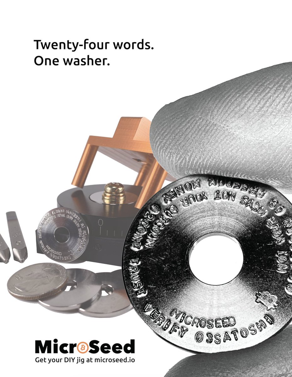 Twenty-four words. One washer. 

Thank you @21e15MicroSeed for your patronage of the arts. ⚡️